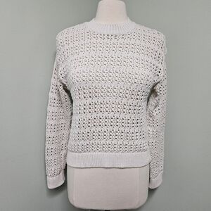 Universal Thread Pullover Crewcut White Cotton Blend Sweater Large Knit Small